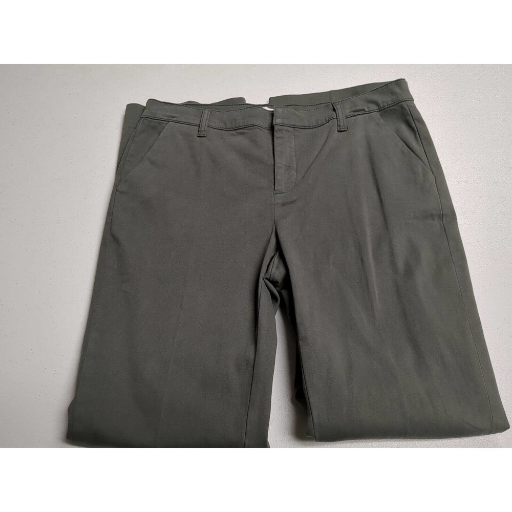 LILA RYAN Pant Women's Size 10 Color Green High-Rise Bootcut Cropped Twill Pants